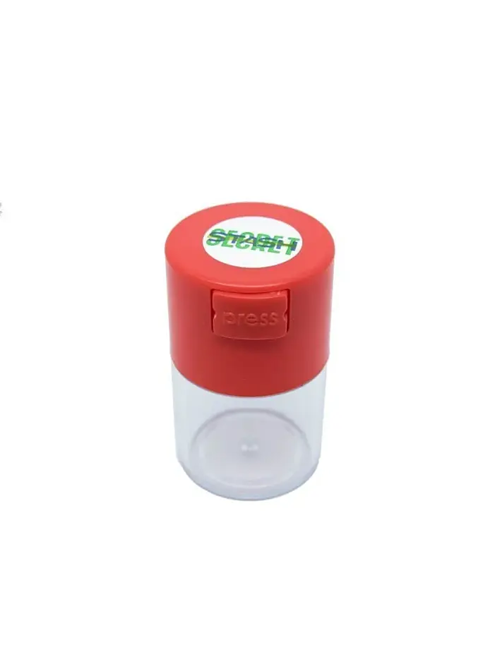 Contenedor 6,6 Oz Tapa Roja Base Transparente-Secret Stash 1
