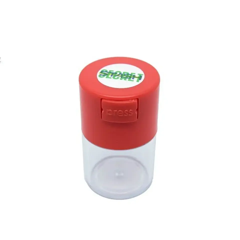 Contenedor 6,6 Oz Tapa Roja Base Transparente-Secret Stash 1