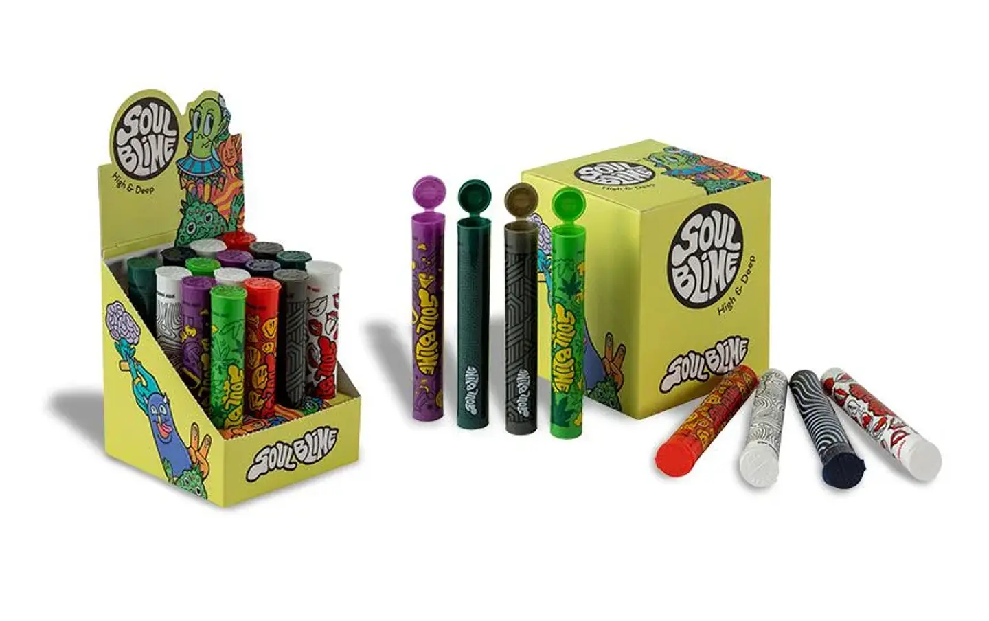 Tubos Contenedores Diseños Mix (Unidad / Display 16U) -Soulblime 1
