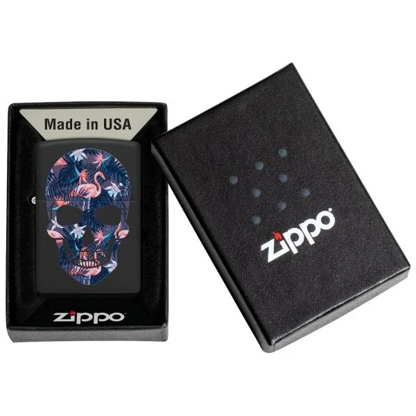 Flamingo Skull Design-Zippo 1