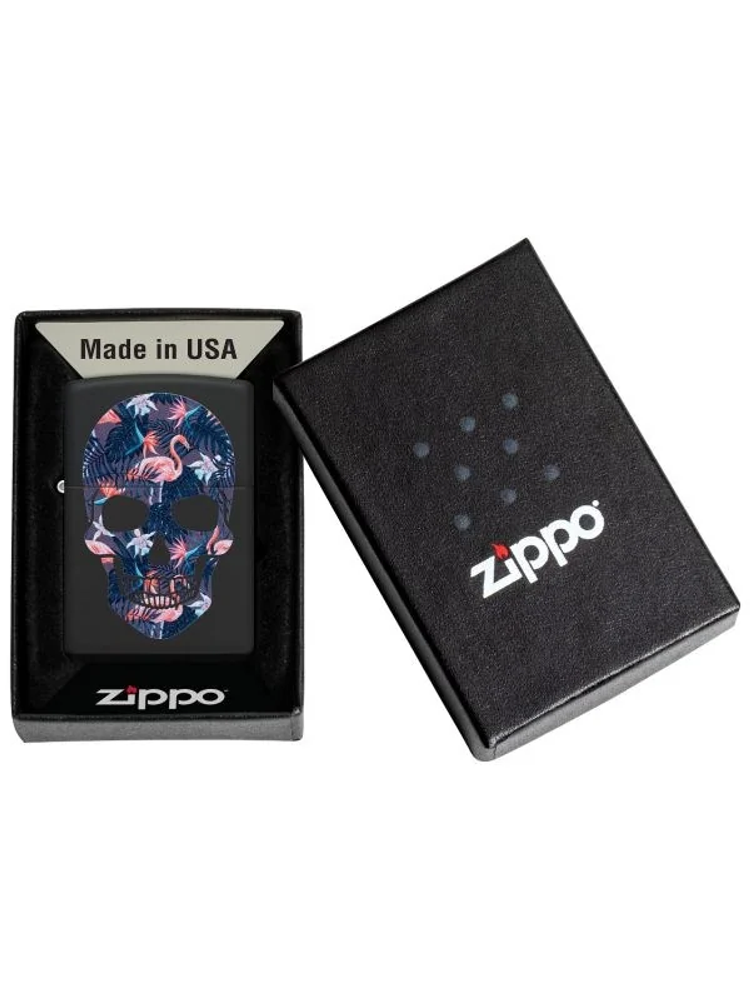 Flamingo Skull Design-Zippo 1