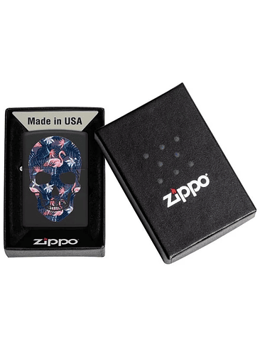 FLAMINGO SKULL DESIGN-ZIPPO 1