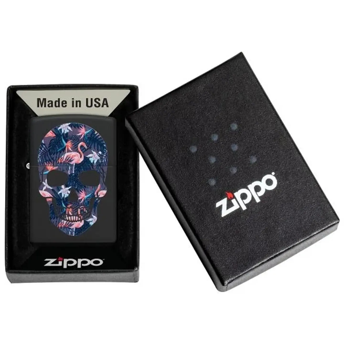 Flamingo Skull Design-Zippo 1