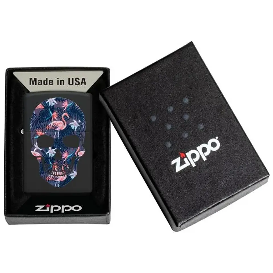 Flamingo Skull Design-Zippo 1