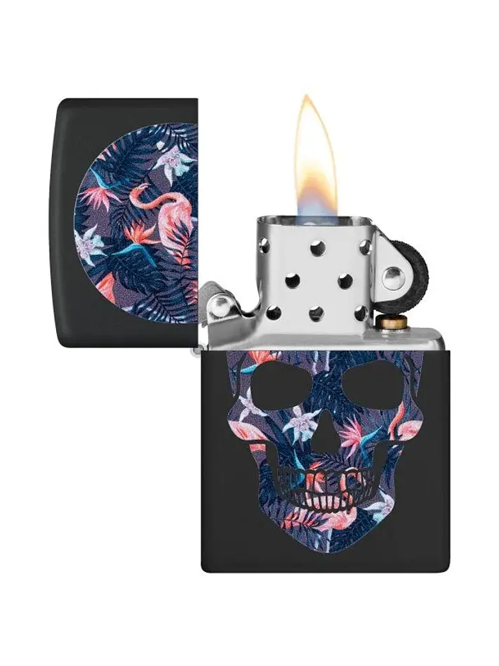 Flamingo Skull Design-Zippo 2