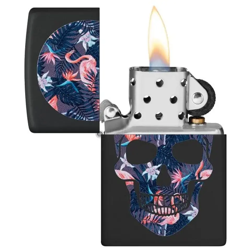 Flamingo Skull Design-Zippo 2