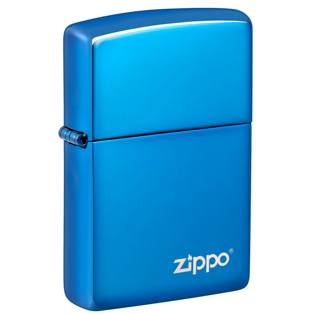 Encendedor Hig Polish Blue Logo - Zippo 1