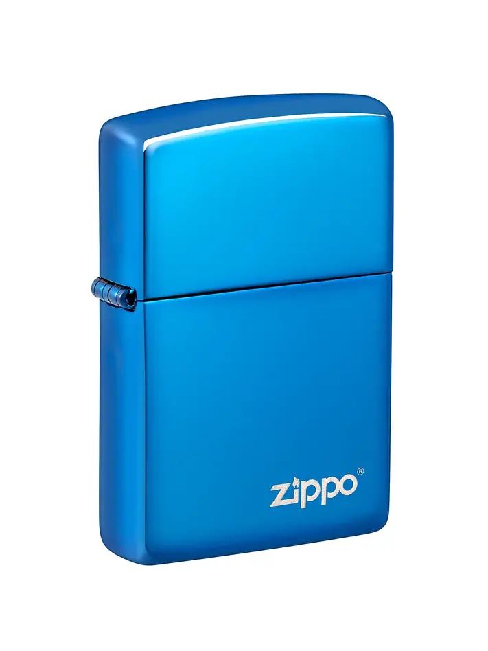 Encendedor Hig Polish Blue Logo - Zippo 1