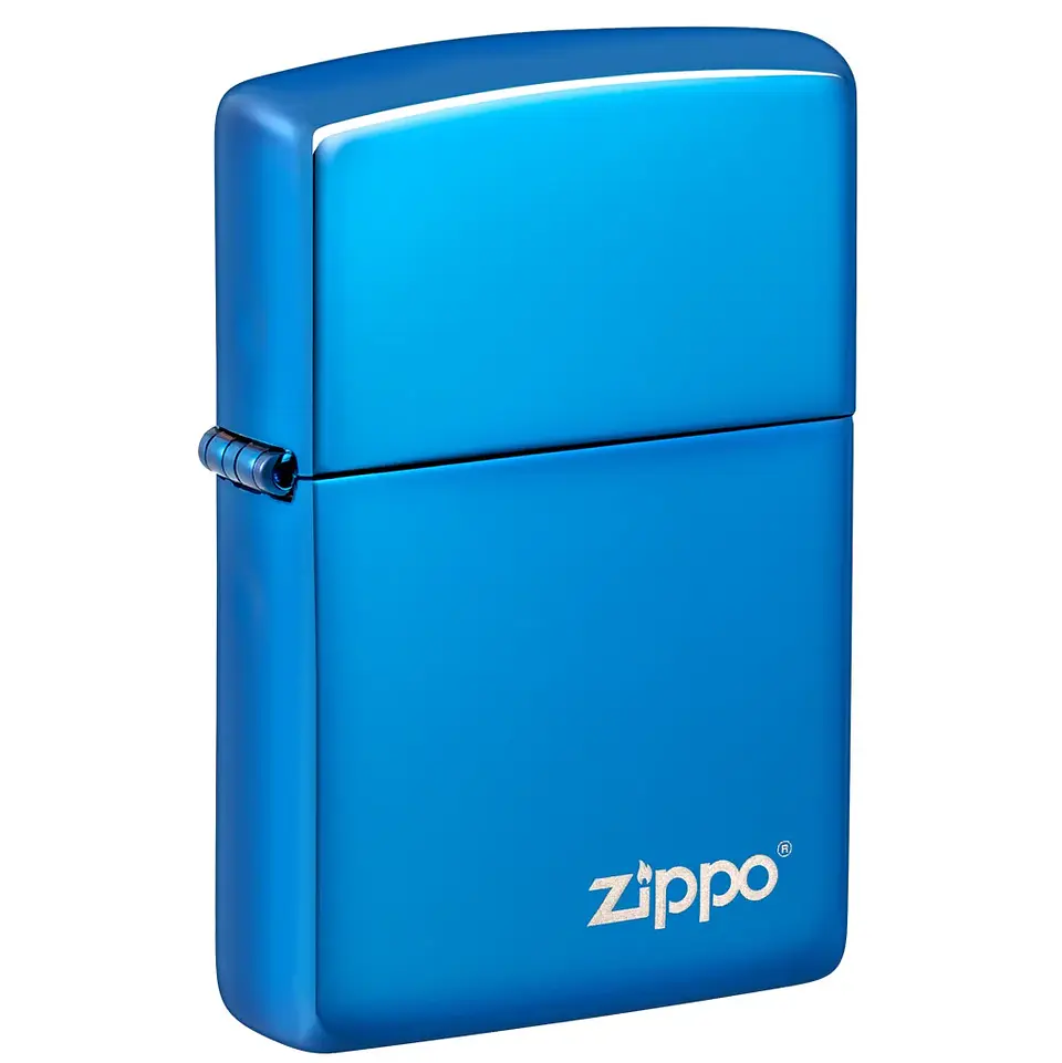 Encendedor Hig Polish Blue Logo - Zippo 1