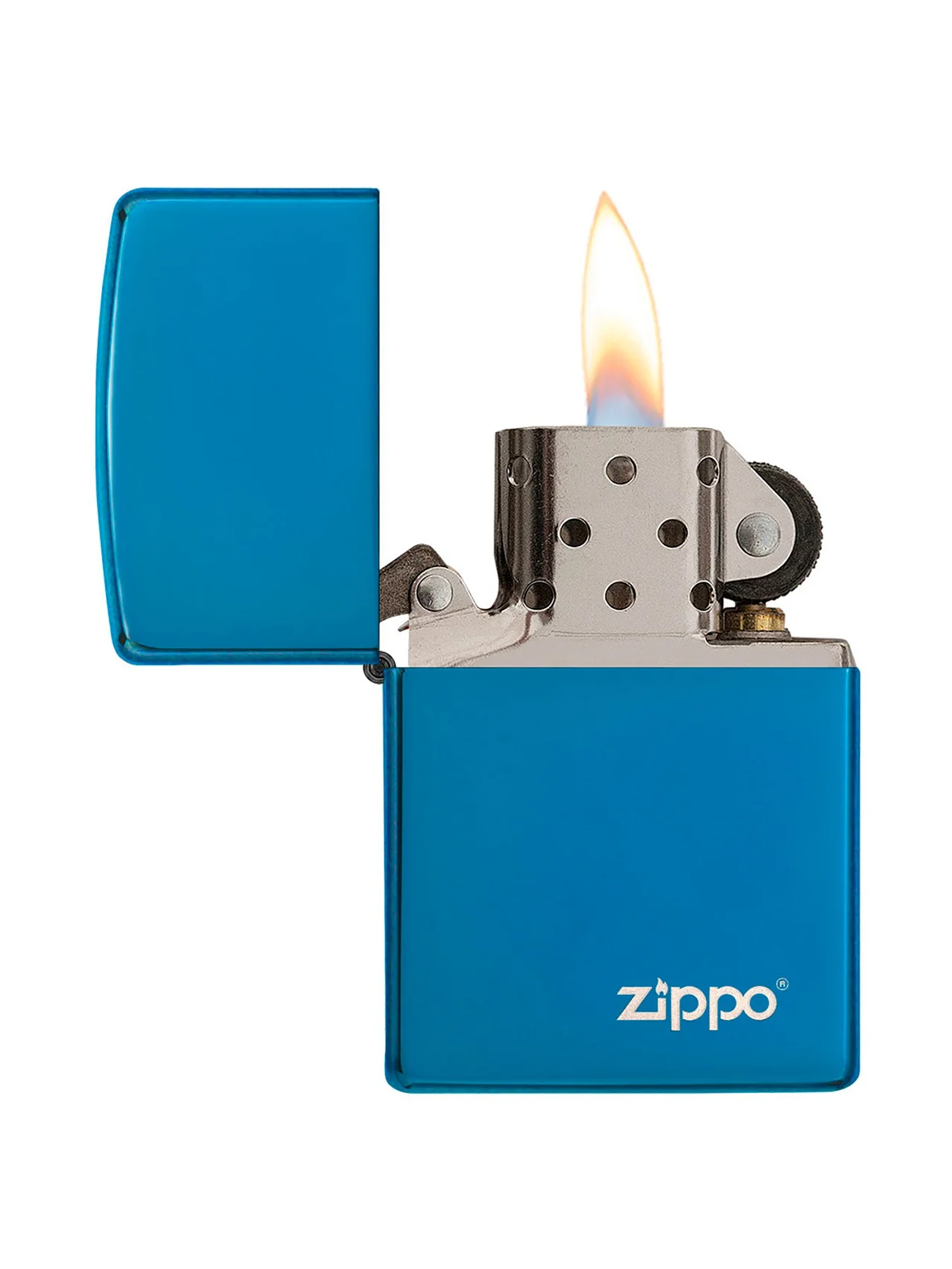 Encendedor Hig Polish Blue Logo - Zippo 2