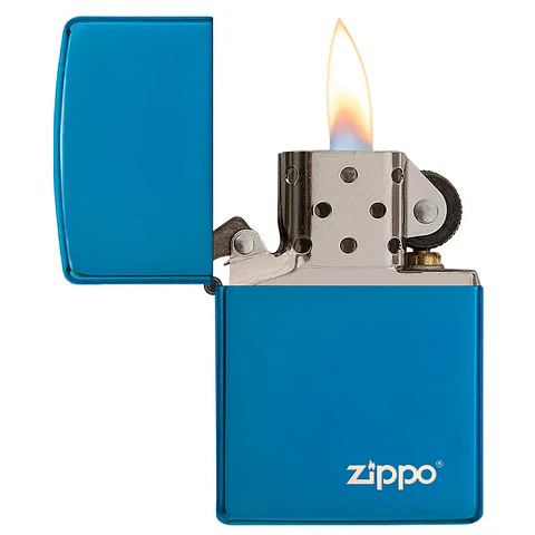 Encendedor Hig Polish Blue Logo - Zippo