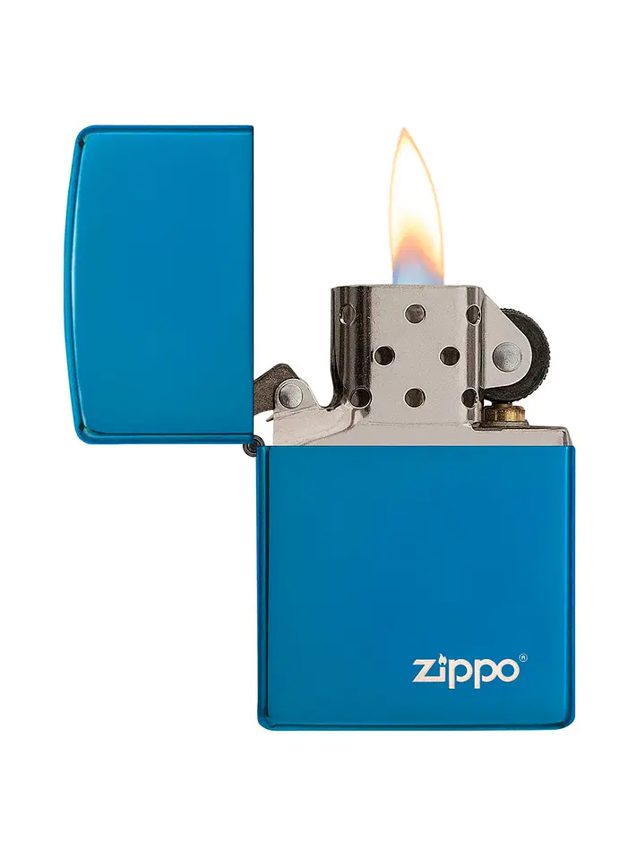 Encendedor Hig Polish Blue Logo - Zippo 2