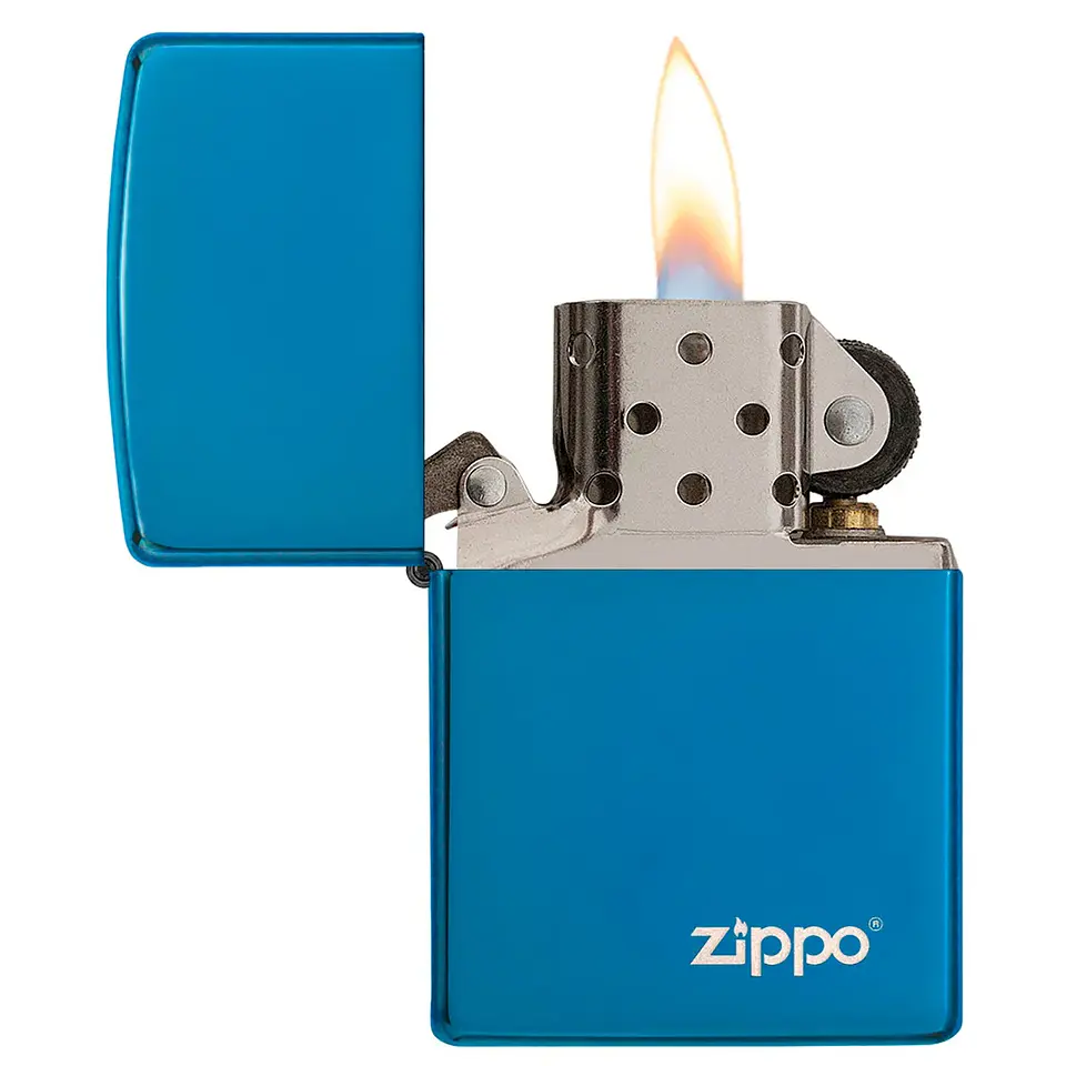 Encendedor Hig Polish Blue Logo - Zippo 2