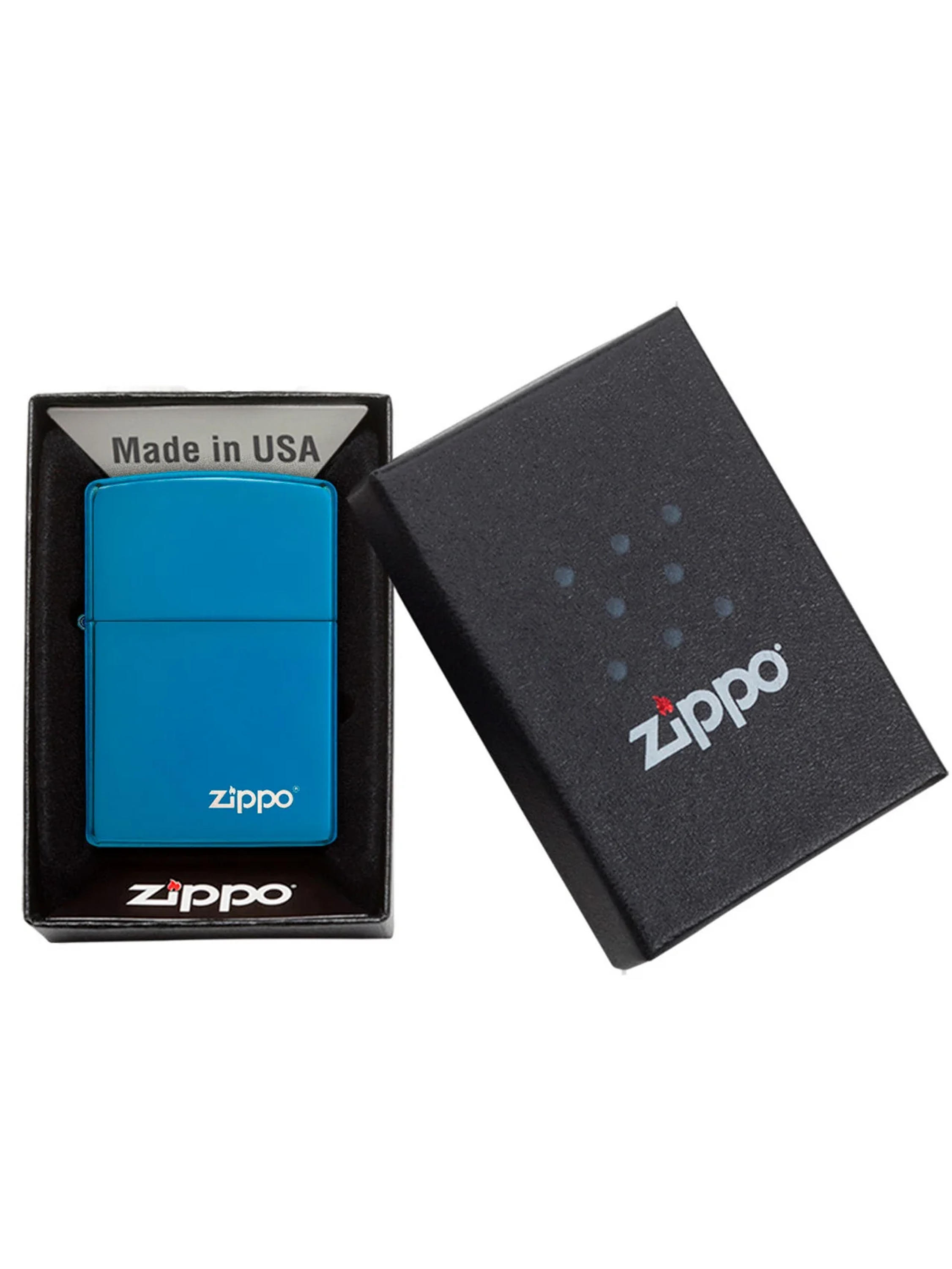 Encendedor Hig Polish Blue Logo - Zippo 3