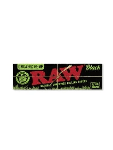 PAPELILLOS BLACK ORGANIC HEMP 1 1/4  1 UD-RAW 1
