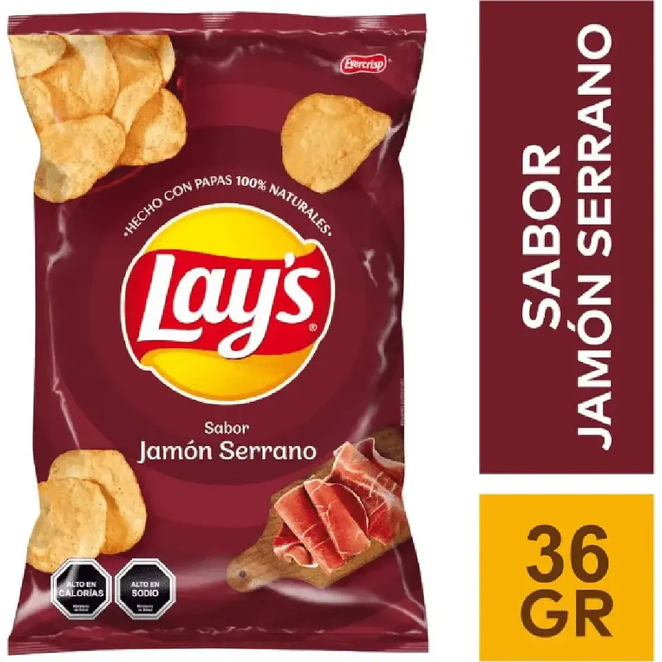 Papas Fritas Lay’S Jamón Serrano 36G 1