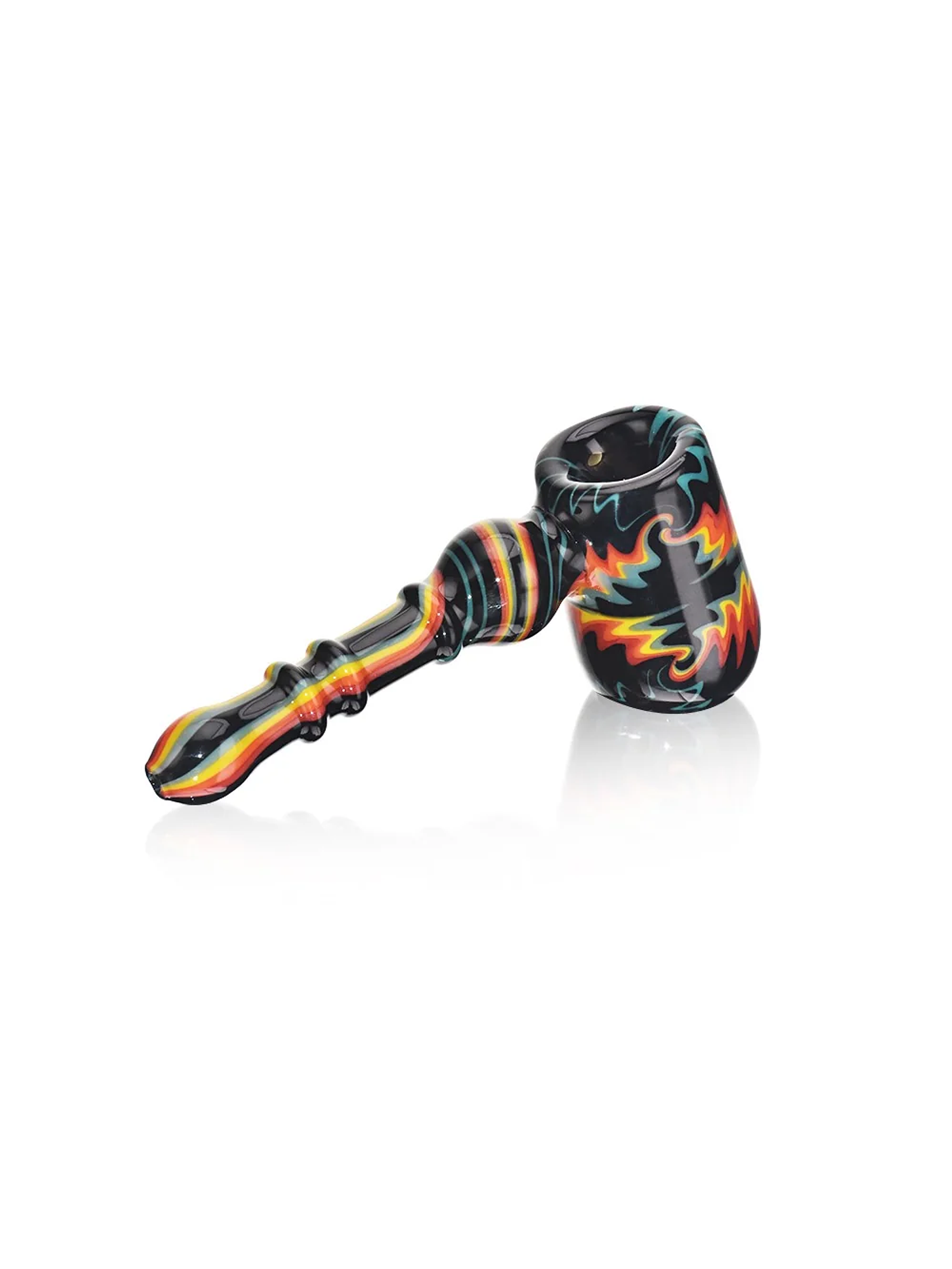 Wig Wag Hammer Pipe Color Black-Calvo Glass 1