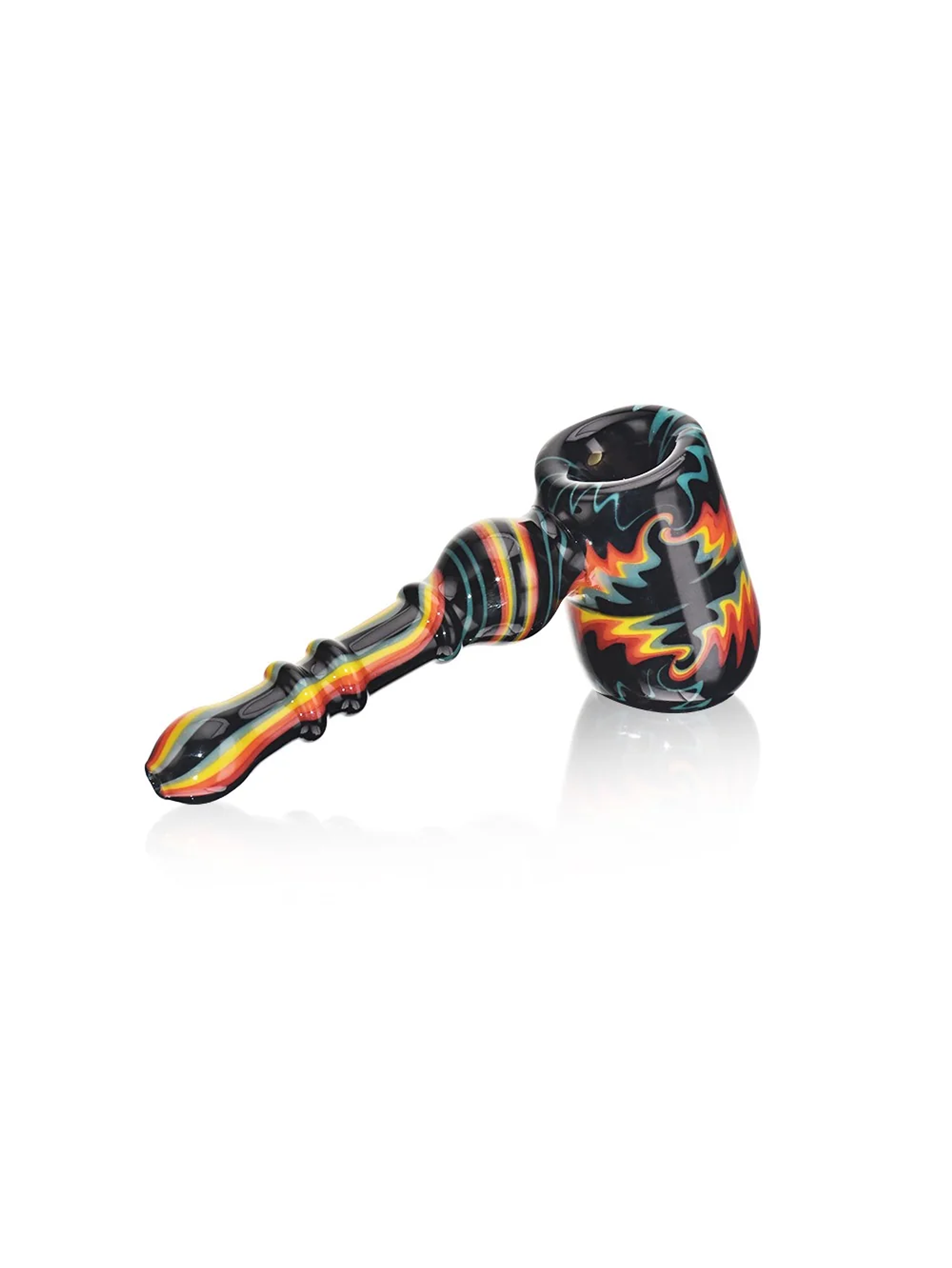 Wig Wag Hammer Pipe Color Black-Calvo Glass 1