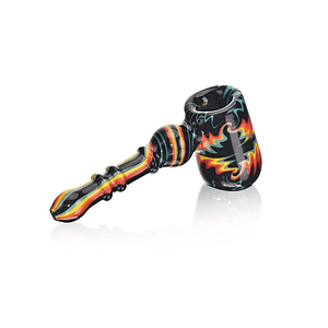 Wig Wag Hammer Pipe Color Black-Calvo Glass