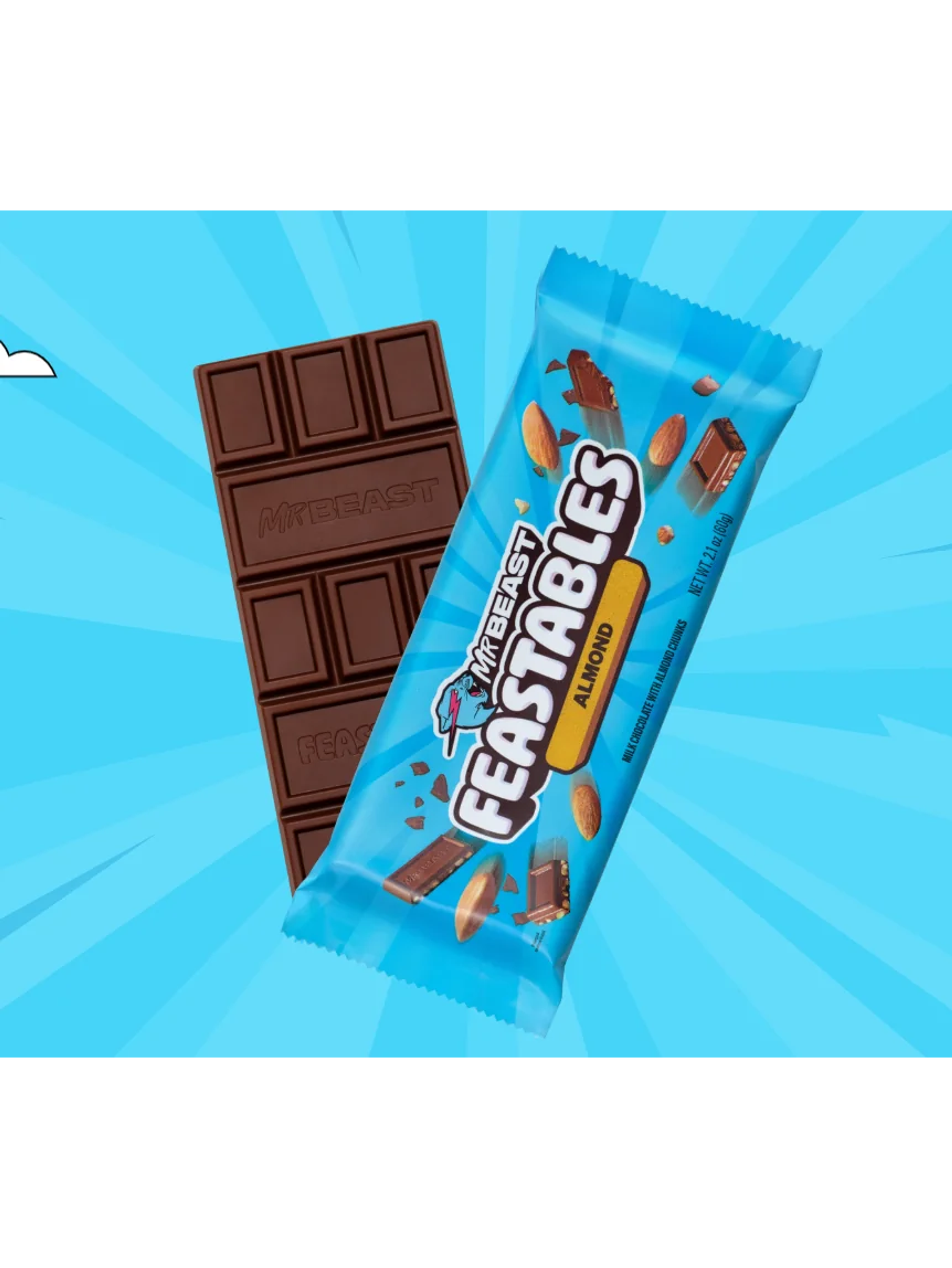 Almond Chocolate Bar 60Gr-Mr. Beast 2