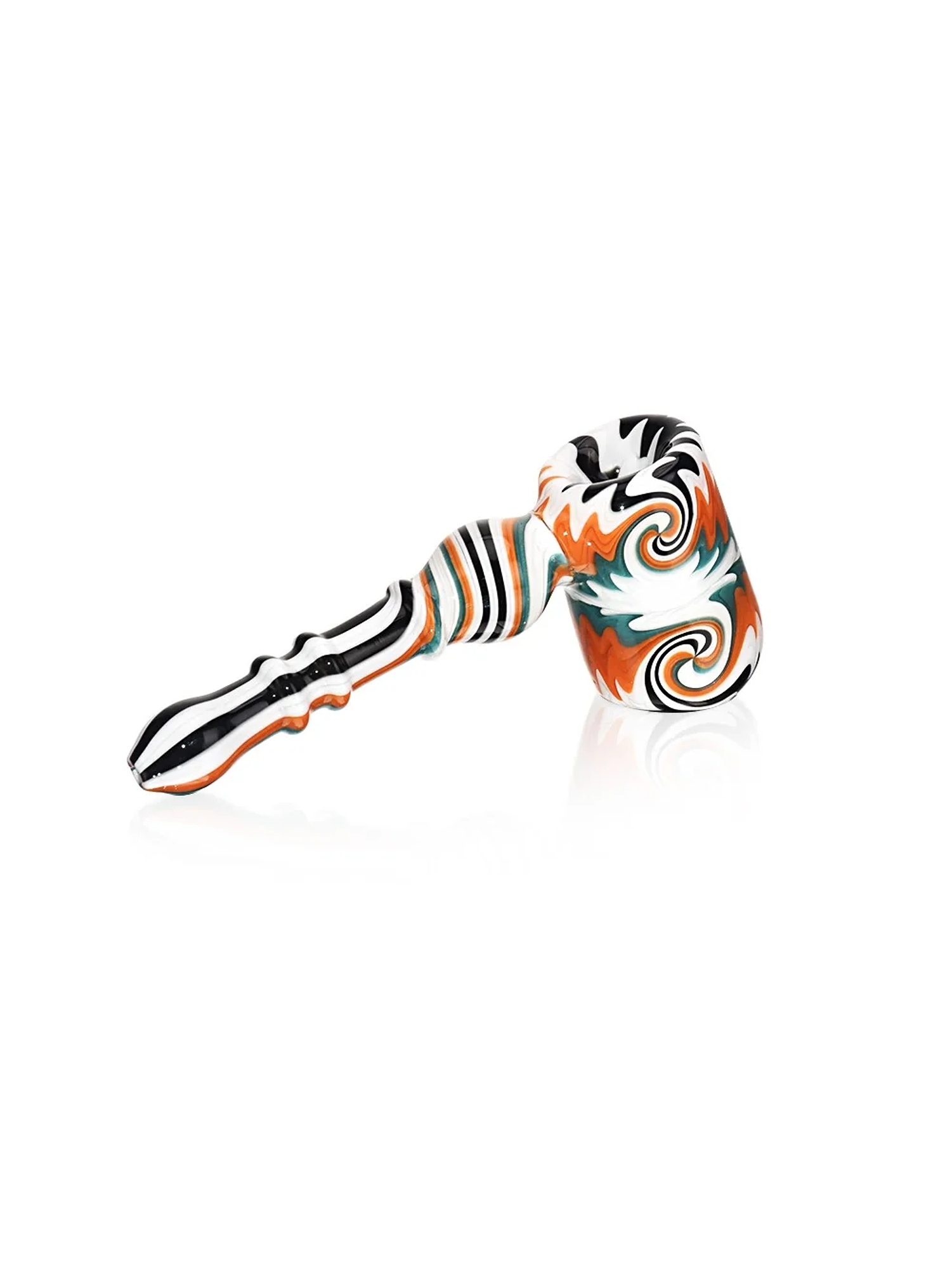 Wig Wag Hammer Pipe Color White-Calvo Glass 1