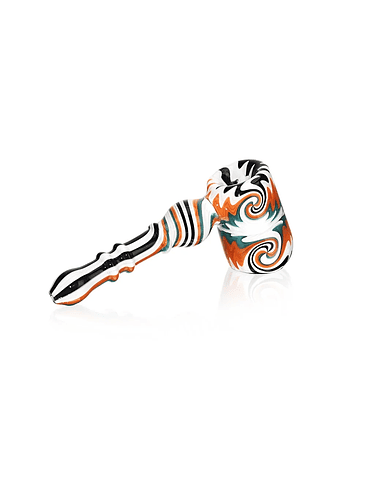 WIG WAG HAMMER PIPE COLOR WHITE-CALVO GLASS 1