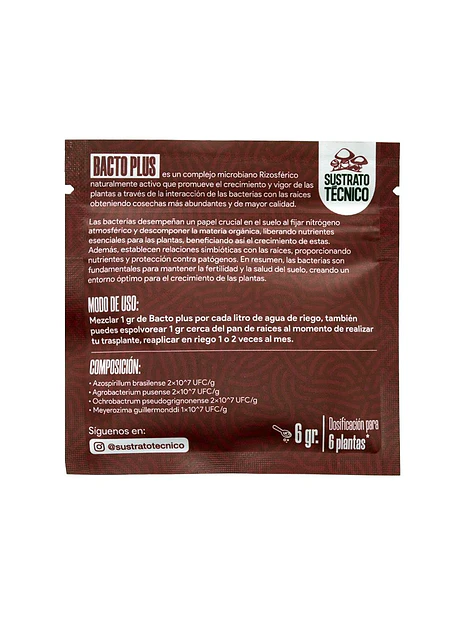 Bacto Plus (50G/6G) - Sustrato Tecnico 2