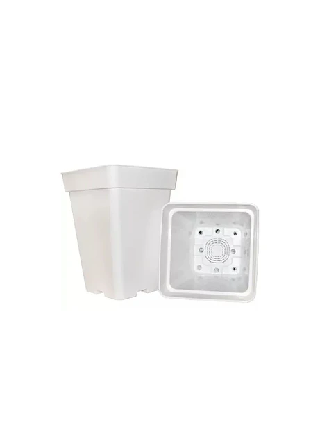 Pack Exterior Maceta Cuadrada Blanca 11Lt X 6Und 1