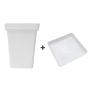 PACK EXTERIOR MACETA Y PLATO BLANCO 11LT 6UN