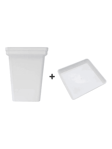 PACK EXTERIOR MACETA Y PLATO BLANCO 11LT 6UN 1