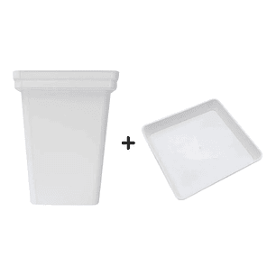 PACK EXTERIOR MACETA Y PLATO BLANCO 18LT 6UD