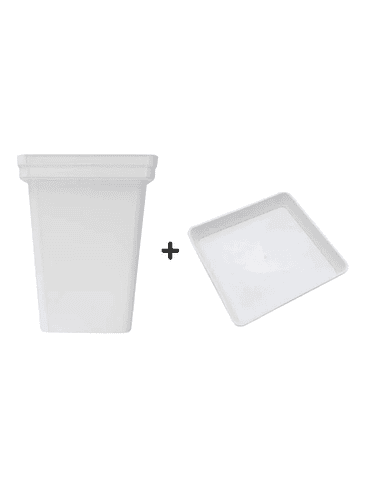 PACK EXTERIOR MACETA Y PLATO BLANCO 18LT 6UD 1