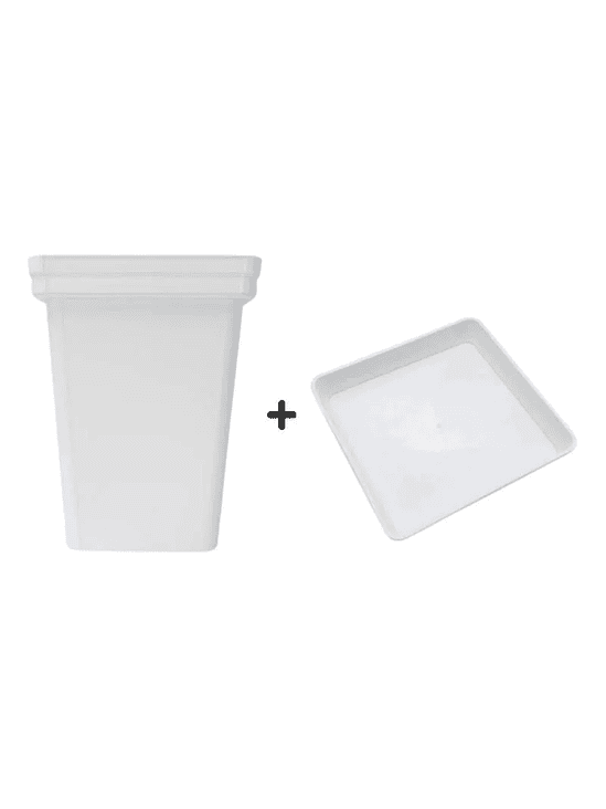 PACK EXTERIOR MACETA Y PLATO BLANCO 18LT 6UD 1
