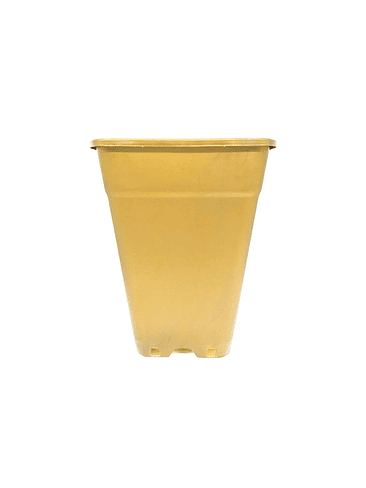 MACETA CUADRADA DORADA 18LT 1