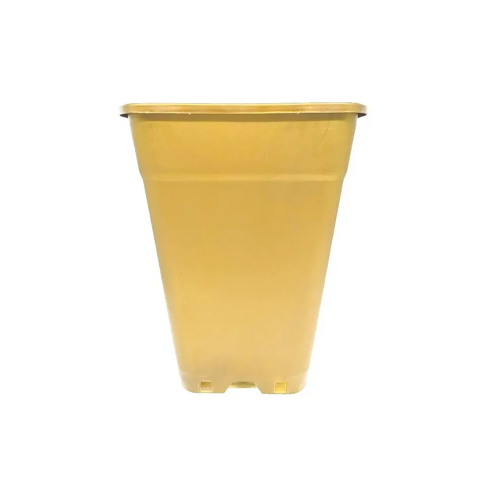Maceta Cuadrada Dorada 18Lt 1