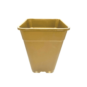 MACETA CUADRADA DORADA 18LT