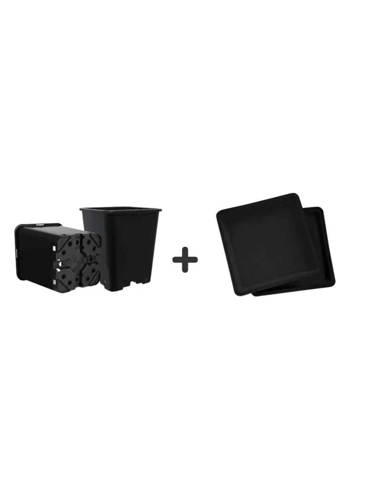 Pack Exterior Maceta Y Plato Negro 11Lt 6Und 1