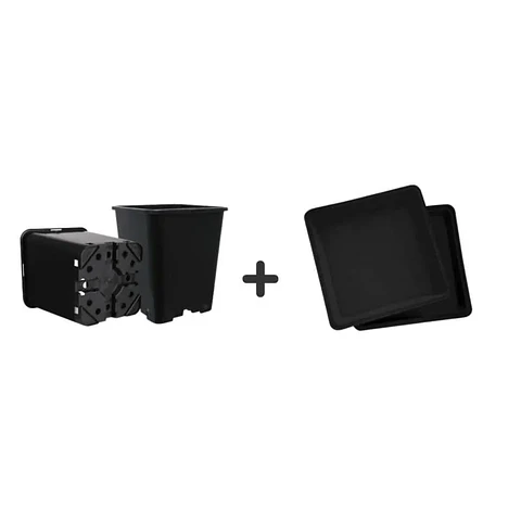 Pack Exterior Maceta Y Plato Negro 11Lt 6Und