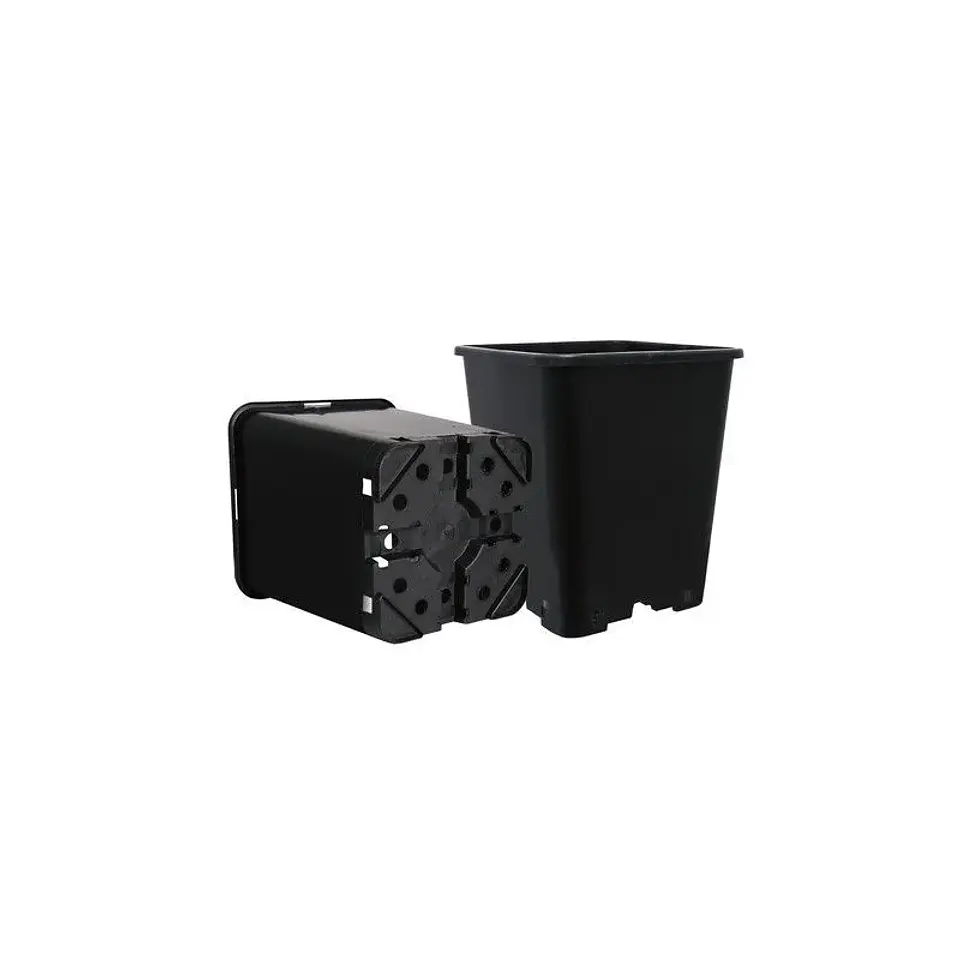 Pack Exterior Maceta Cuadrada Negra 18Lt X 6Ud 1