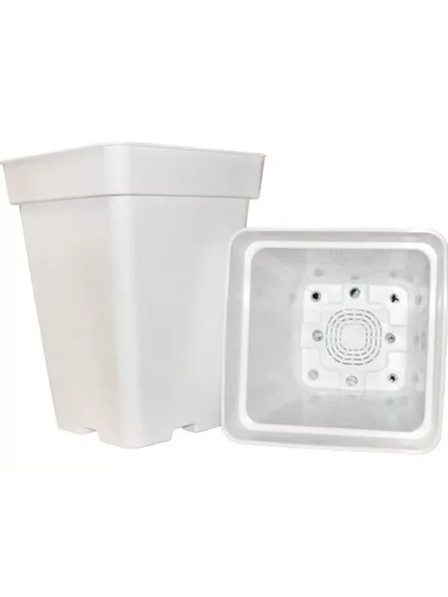 Pack Exterior Maceta Cuadrada Blanca 18Lt X 6Ud 1