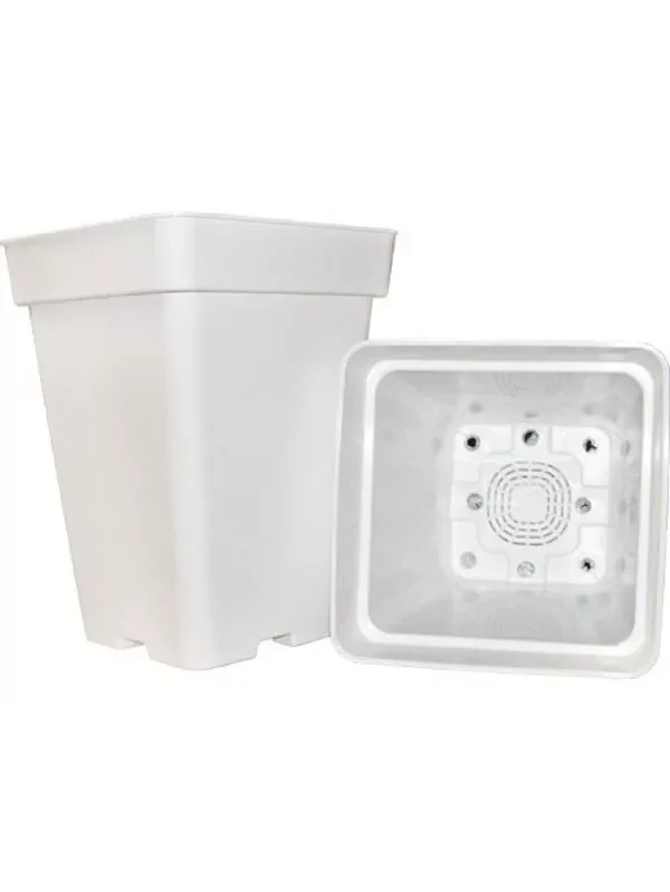 Pack Exterior Maceta Cuadrada Blanca 18Lt X 6Ud 1