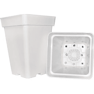 Pack Exterior Maceta Cuadrada Blanca 18Lt X 6Ud