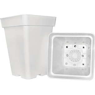 PACK EXTERIOR MACETA CUADRADA BLANCA 18LT X 6UD