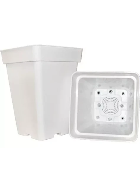 Pack Exterior Maceta Cuadrada Blanca 18Lt X 6Ud 1