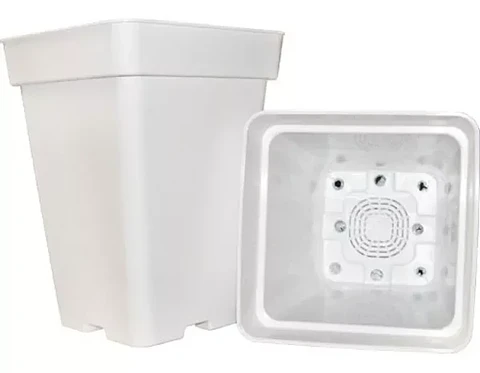 Pack Exterior Maceta Cuadrada Blanca 18Lt X 6Ud