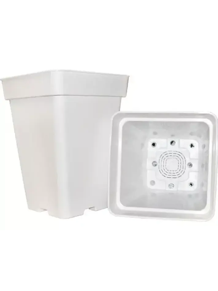 Pack Exterior Maceta Cuadrada Blanca 18Lt X 6Ud 1