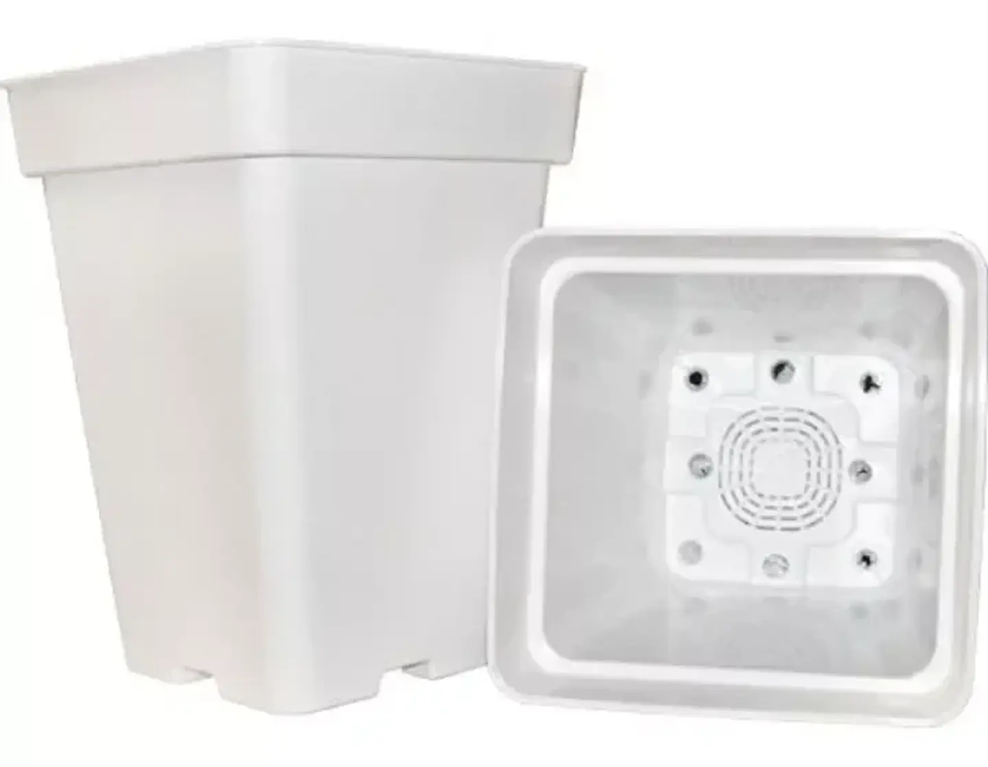 Pack Exterior Maceta Cuadrada Blanca 18Lt X 6Ud 1