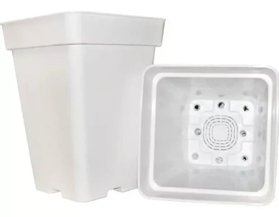 Pack Exterior Maceta Cuadrada Blanca 18Lt X 6Ud 1