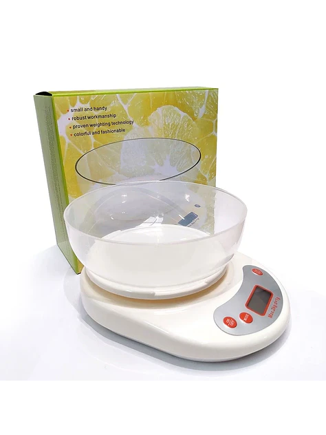 Pesa Gramera Blanca Con Bowl 5Kg 1