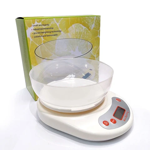 Pesa Gramera Blanca Con Bowl 5Kg